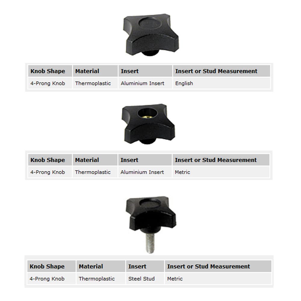 EHC Knobs - Control Knobs - 4 Prong Knob Series