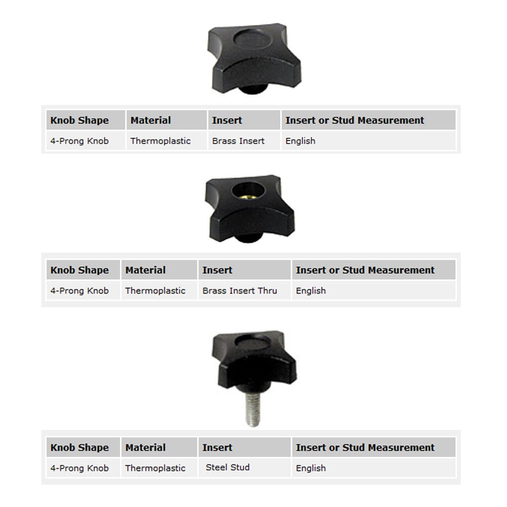 EHC Knobs - Control Knobs - 4 Prong Knob Series