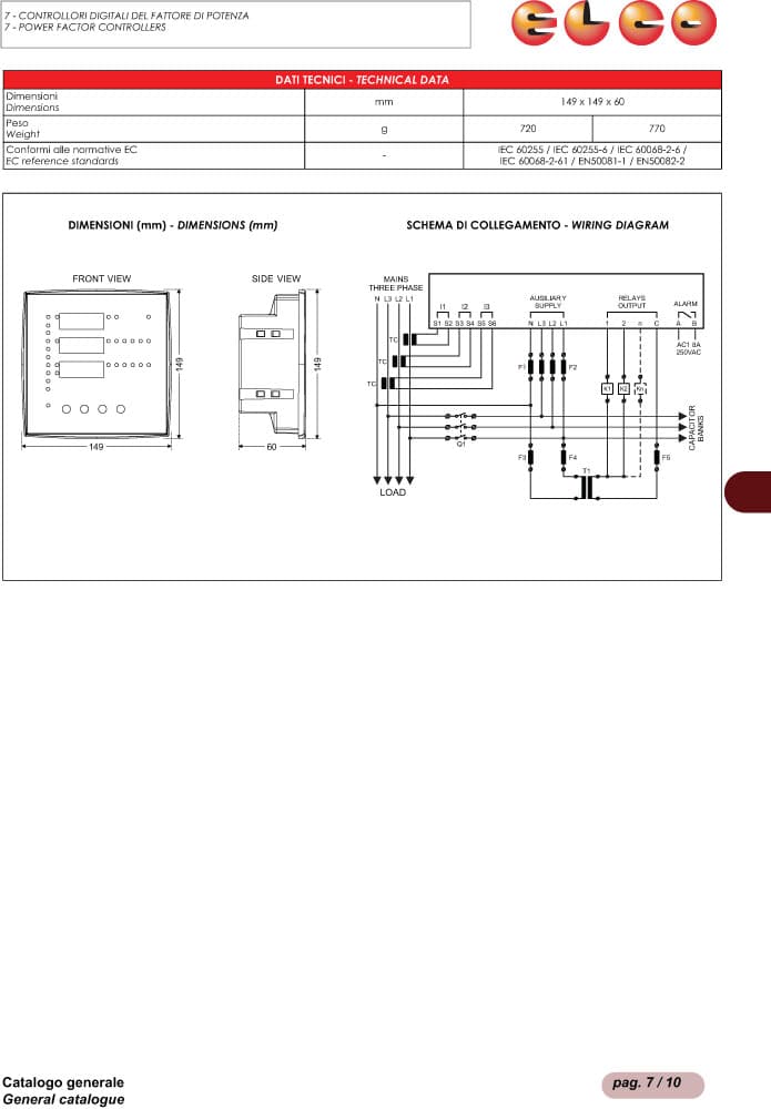 Elco Digital Power Factor Controller - EPFC3-144 Series