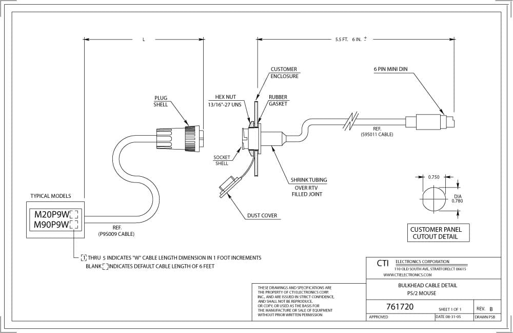 CTI Plug-n-Play Industrial Mouse Pointer - M90X9-NX Series