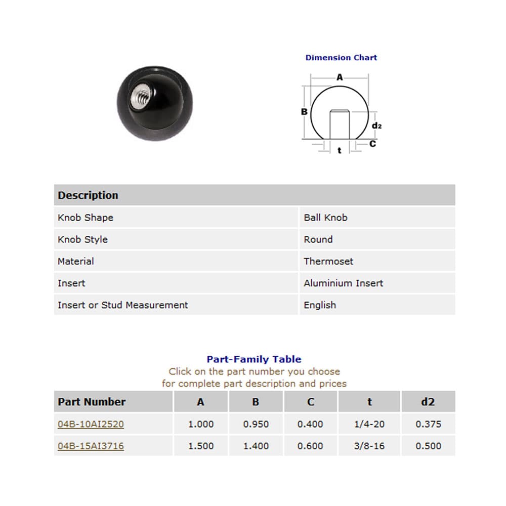 EHC Knobs - Control Knobs - Clamp Ball Knob Series
