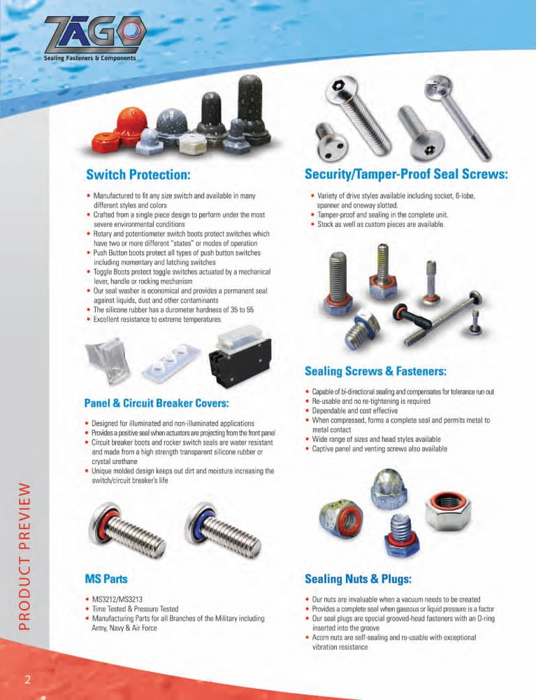 ZaGO Seal Rivets and Seal Plugs