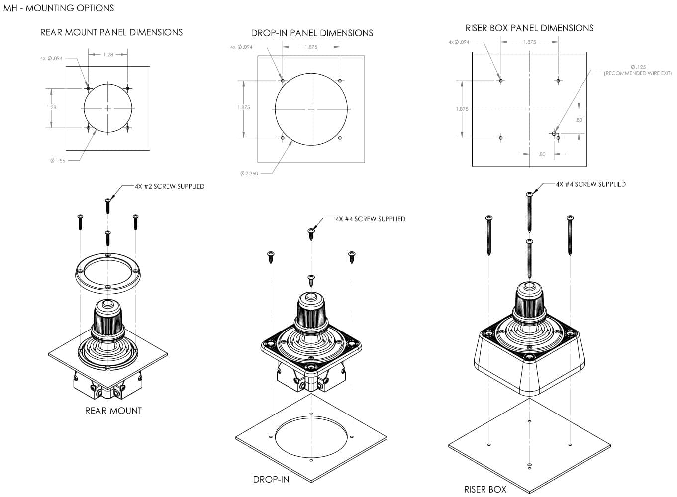 Ruffy MH Miniature Fingertip Hall Effect Joystick 2 Axis Range
