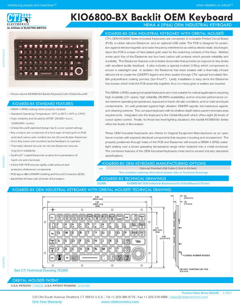 CTI OEM Backlit, Illuminated Keyboard Range