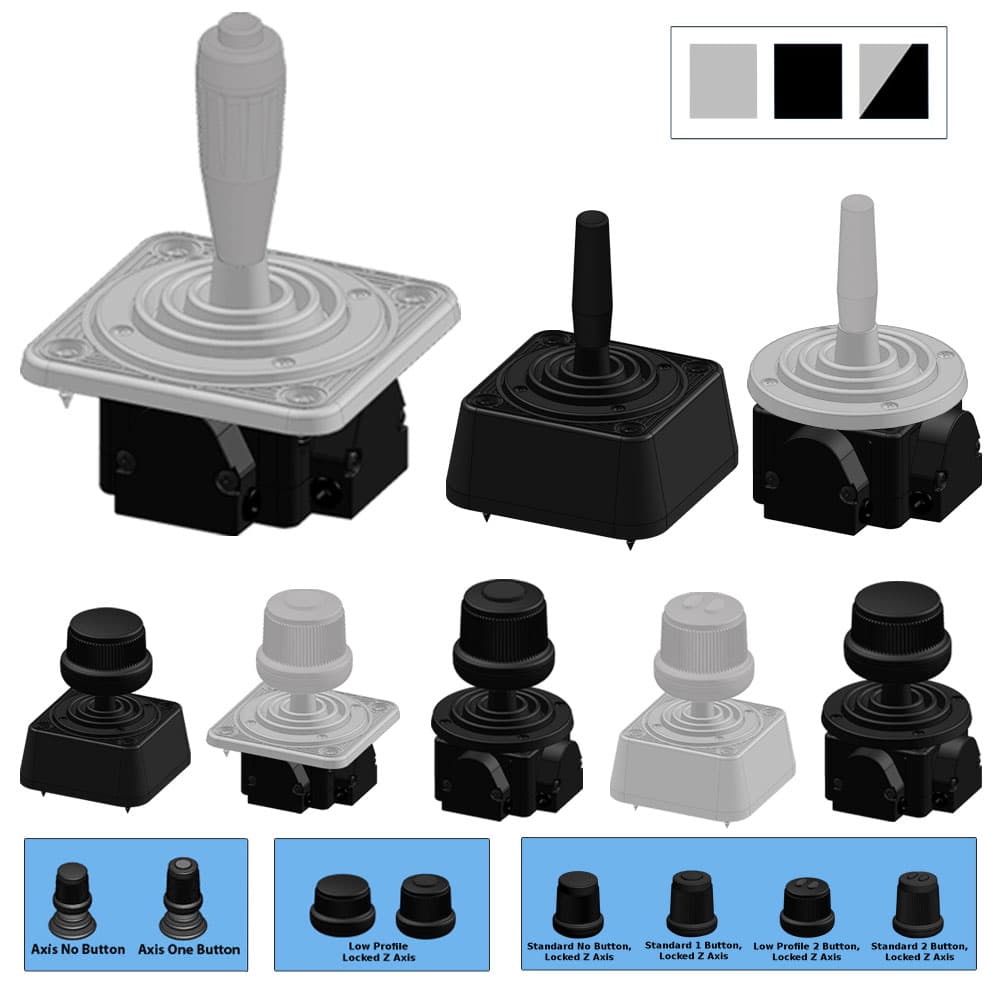 Ruffy MH Miniature Fingertip Hall Effect Joystick 2 Axis Range